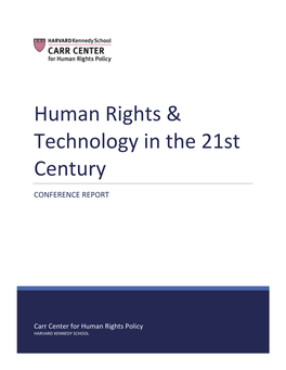 Human Rights & Technology in the 21St Century