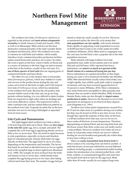 Northern Fowl Mite Management