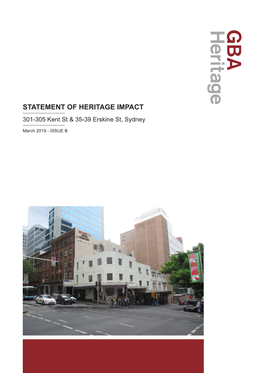 STATEMENT of HERITAGE IMPACT 301-305 Kent St & 35-39 Erskine St, Sydney