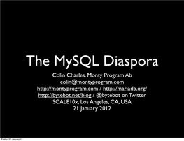 The Mysql Diaspora Scale10x.Pdf