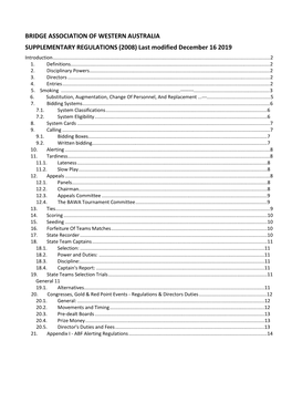 SUPPLEMENTARY REGULATIONS (2008) Last Modified December 16 2019