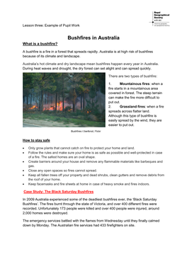 Bushfires in Australia What Is a Bushfire?