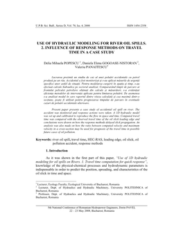 Use of Hydraulic Modeling for River Oil Spills. 2