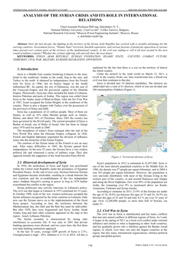 Analysis of the Syrian Crisis and Its Role in International Relations