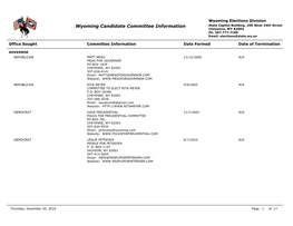 Candidate Campaign Committees