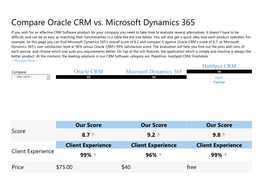 Compare Oracle CRM Vs. Microsoft Dynamics 365