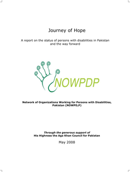 Journey of Hope (A Report on the Status of Persons with Disabilities in Pakistan and the Way Forward)