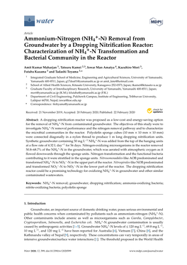 Ammonium-Nitrogen (NH4+-N) Removal from Groundwater by a Dropping Nitrification Reactor