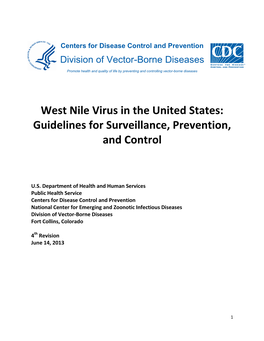 CDC: West Nile Virus in the United States: Guidelines