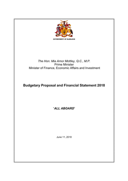 Budgetary Proposal and Financial Statement 2018