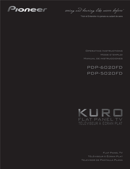 Pioneer Kuro PDP-5020FD Manual