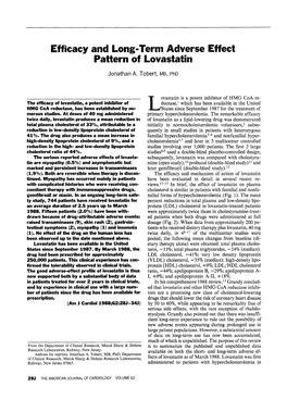 Efficacy and Long-Term Adverse Effect Pattern of Lovastatin