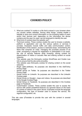 Cookies Policy De QINDEL.COM- THEQVD.COM