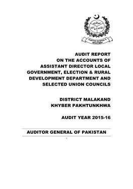 Audit Report on the Accounts of Assistant Director Local Government, Election & Rural Development Department and Selected Union Councils