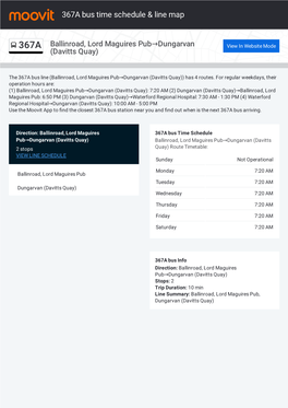 367A Bus Time Schedule & Line Route