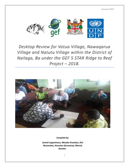 Desktop Review for Votua Village, Nawaqarua Village and Natutu Village Within the District of Nailaga, Ba Under the GEF 5 STAR Ridge to Reef Project – 2018