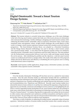 Digital Omotenashi: Toward a Smart Tourism Design Systems