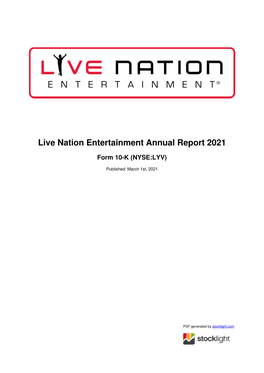 Live Nation Entertainment Annual Report 2021