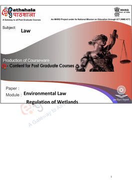 Environmental Law Regulation of Wetlands