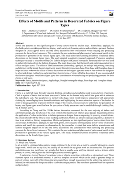 Effects of Motifs and Patterns in Decorated Fabrics on Figure Types