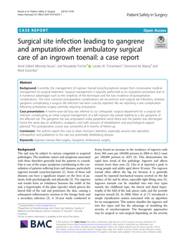 Surgical Site Infection Leading to Gangrene and Amputation After