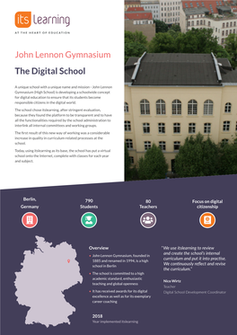 John Lennon Gymnasium the Digital School