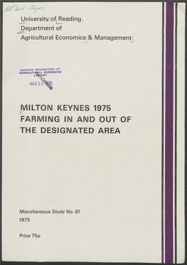 Milton Keynes 1975 Farming in and out of the Designated Area