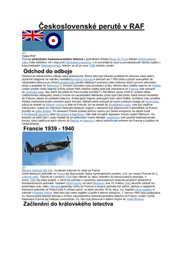 Československé Perutě V RAF