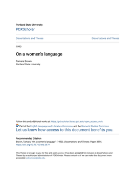 On a Women's Language