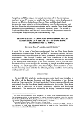Hong Kong and China Play an Increasingly Important Role in the International Insolvency Arena. We Present Two Articles That Shed