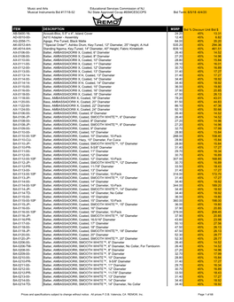 ITEM DESCRIPTION MSRP Bid % Discountunit Bid $ AB-5400-16- Acousti-Blox, 5.5