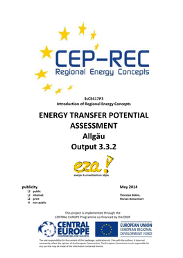 ENERGY TRANSFER POTENTIAL ASSESSMENT Allgäu Output 3.3.2