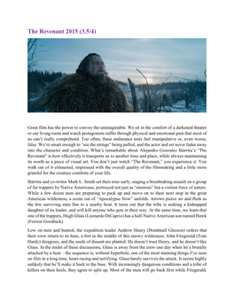 The Revenant 2015 (3.5/4)