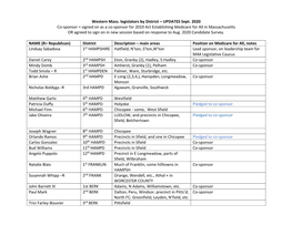 Western Mass. Legislators by District – UPDATES Sept