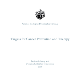 Targets for Cancer Prevention and Therapy