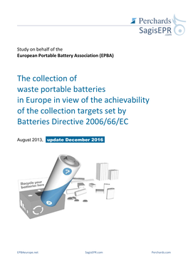 The Collection of Waste Portable Batteries in Europe in View of the Achievability of the Collection Targets Set by Batteries Directive 2006/66/EC