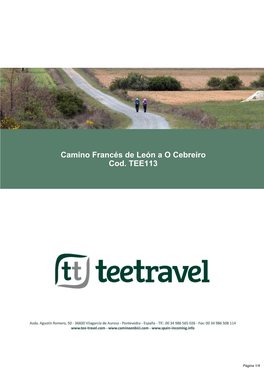 Camino Francés De León a O Cebreiro Cod. TEE113