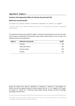 Region 5 Melanesia and Australia Pg.307 Australia 314 Papua New Guinea 320 Solomon Islands 328 Vanuatu 335