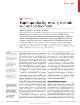 Haplotype Phasing: Existing Methods and New Developments