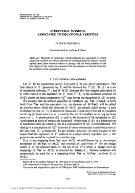 Structural Monoids Associated to Equational Varieties