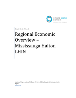 Regional Economic Overview – Mississauga Halton LHIN