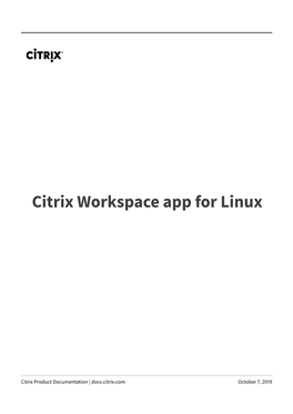 Citrix Workspace App for Linux