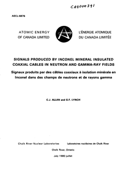 Signals Produced by Inconel Mineral Insulated Coaxial Cables in Neutron and Gamma-Ray Fields