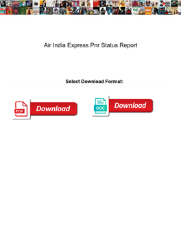 Air India Express Pnr Status Report