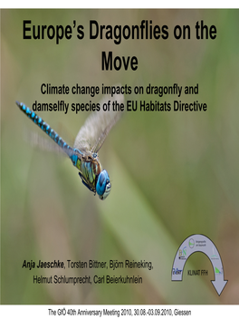 Europe's Dragonflies on the Move