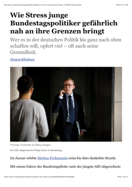 Wie Stress Junge Bundestagspolitiker Gefährlich Nah an Ihre Grenzen Bringt | Huffpost Deutschland