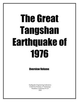 Tangshan Earthquake of 1976