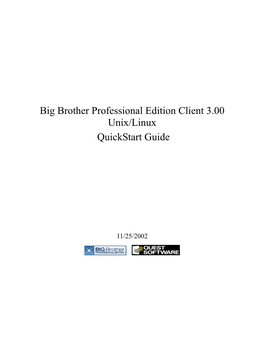 Big Brother Professional Edition Client 3.00 Unix/Linux Quickstart Guide