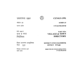 District Census Handbook District, Etah, Part XII-A, Series-25, Uttar