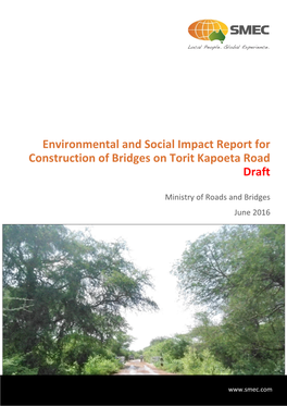 Environmental and Social Impact Report for Construction of Bridges on Torit Kapoeta Road Draft